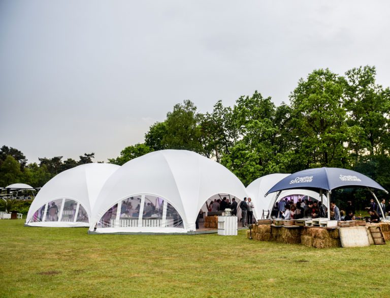 Hexadome Tent - wedding reception with windows